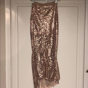 Rose gold sequins skirt